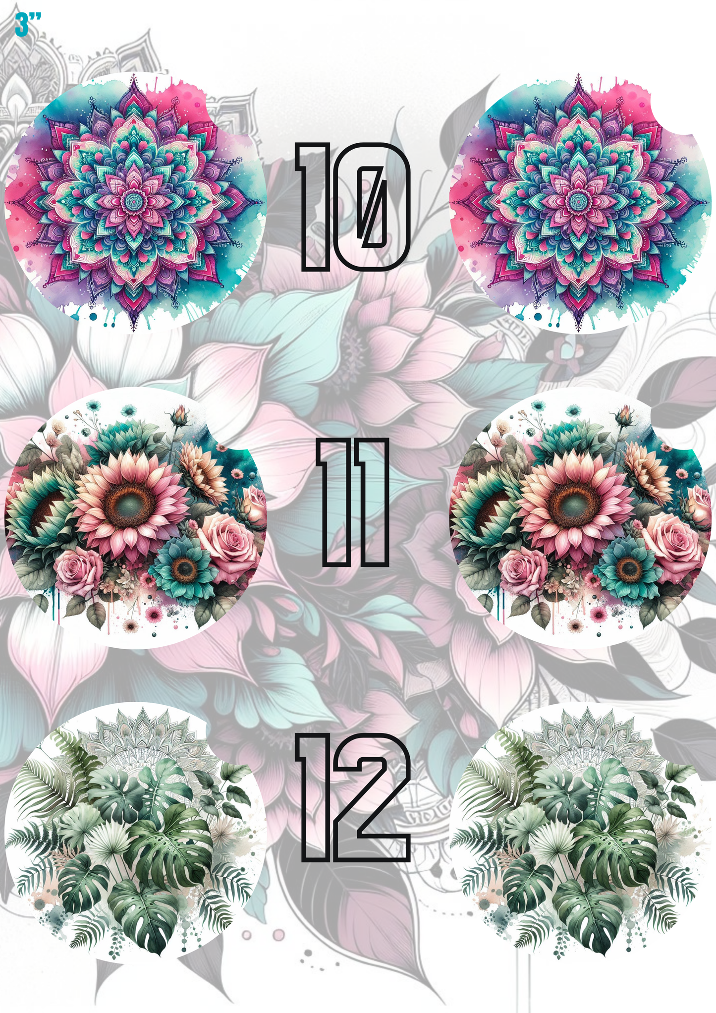 1 - 30 Car Coaster Sublimation Print