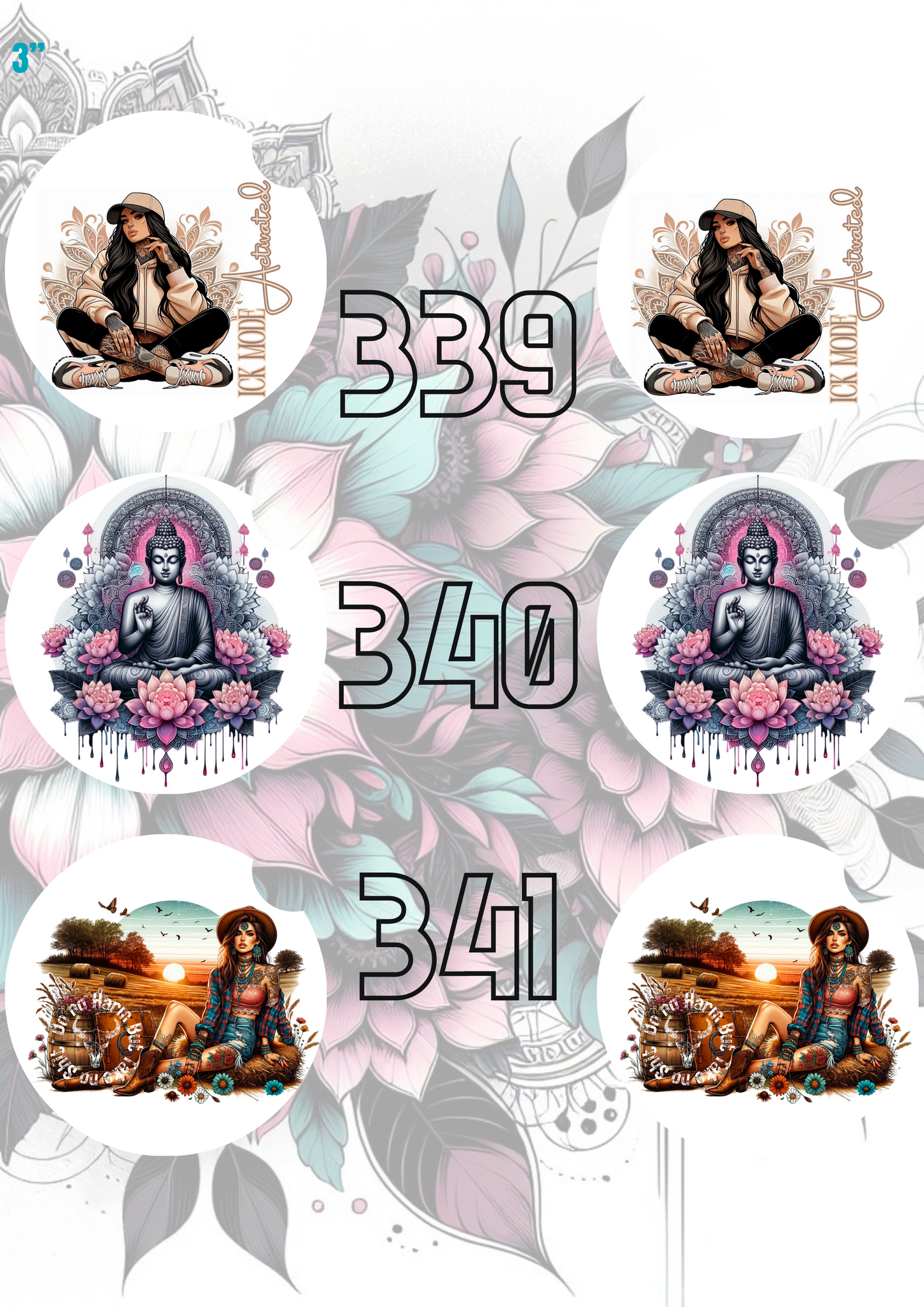 333 - 362 Car Coaster Sublimation Print