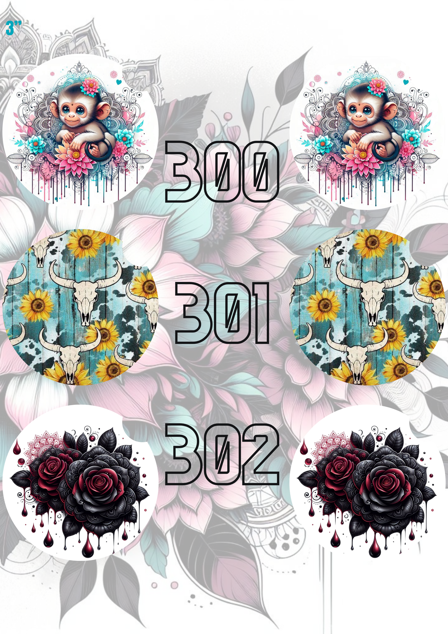 272 - 302 Car Coaster Sublimation Print