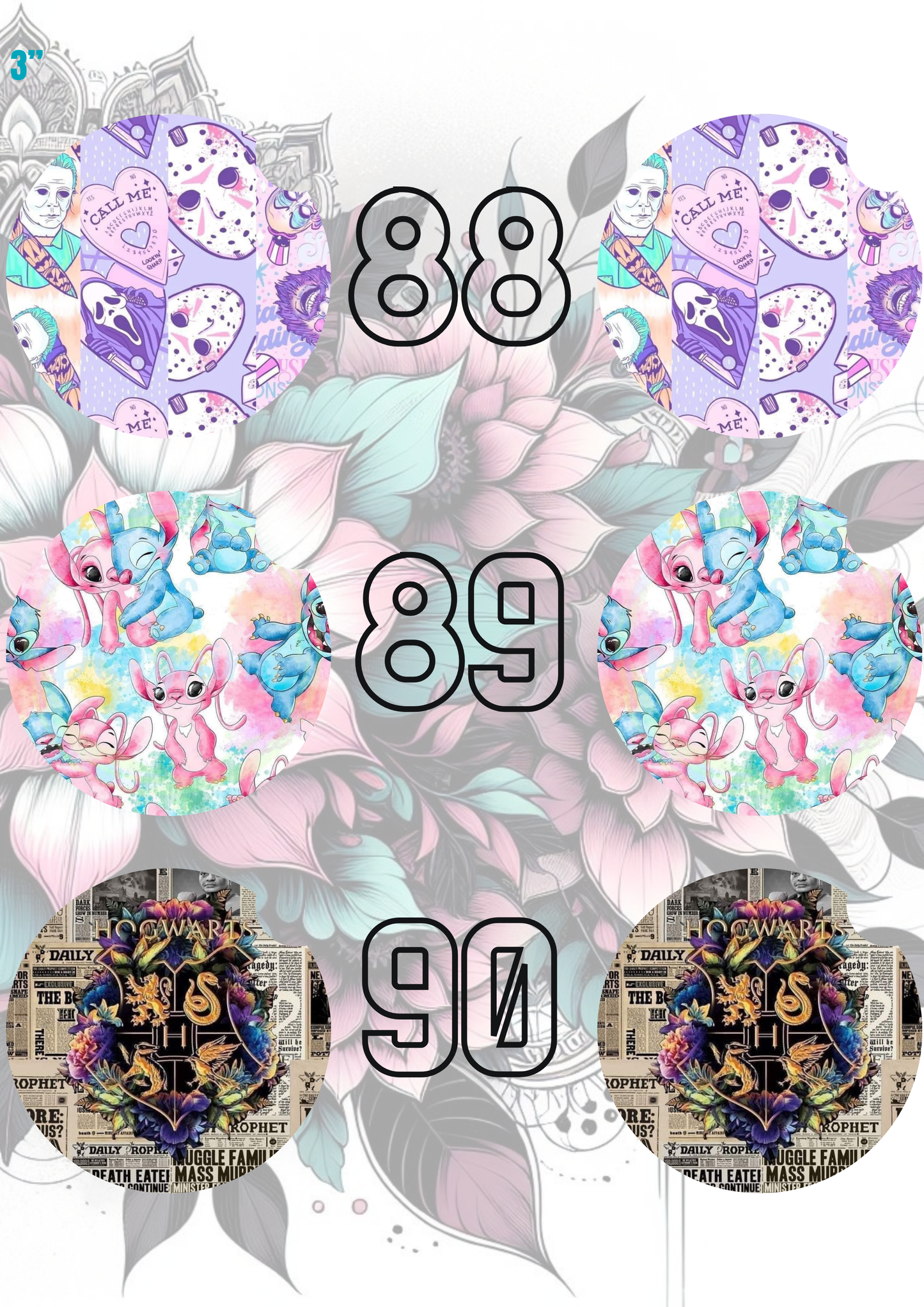 61-90 Car Coaster Sublimation Print