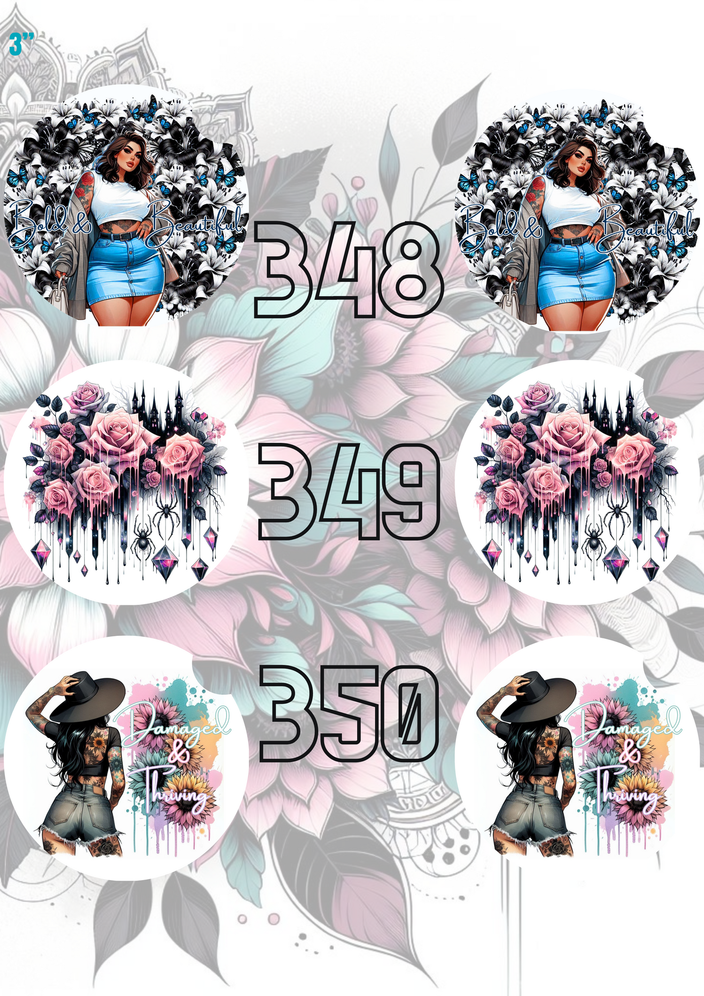 333 - 362 Car Coaster Sublimation Print
