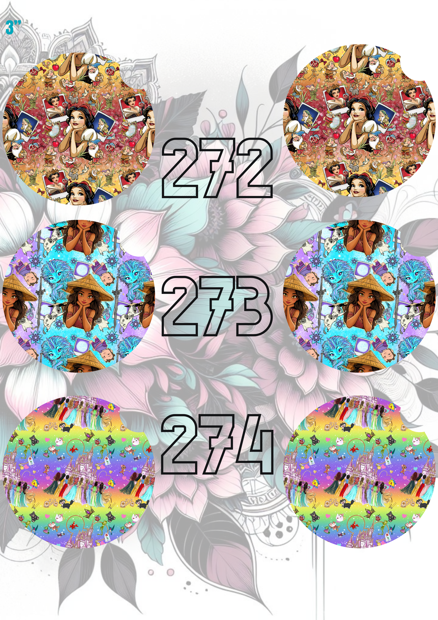272 - 302 Car Coaster Sublimation Print
