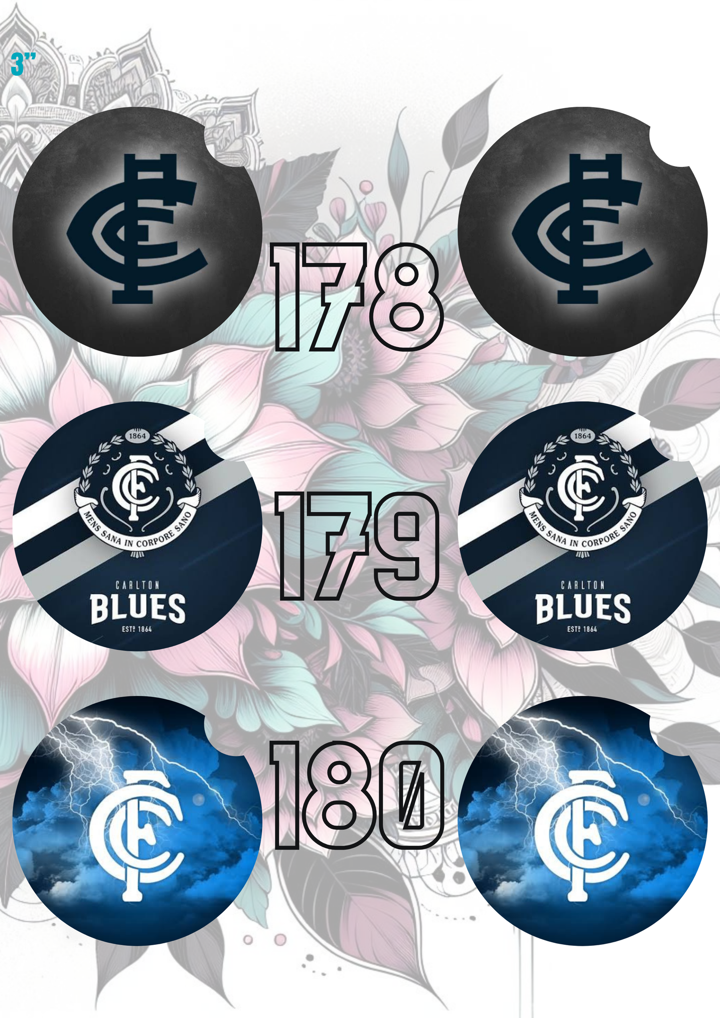 151 - 180 Car Coaster Sublimation Print