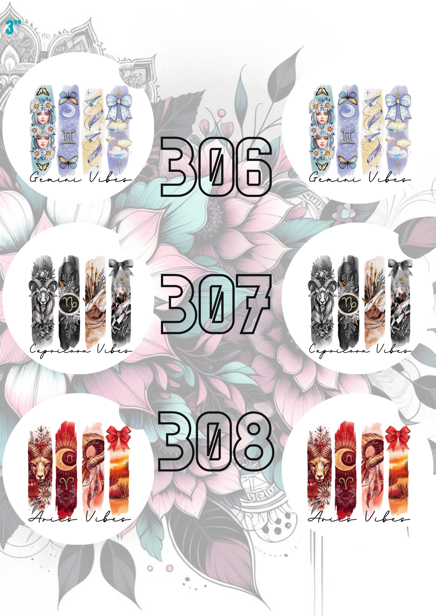 303 - 332 Car Coaster Sublimation Print