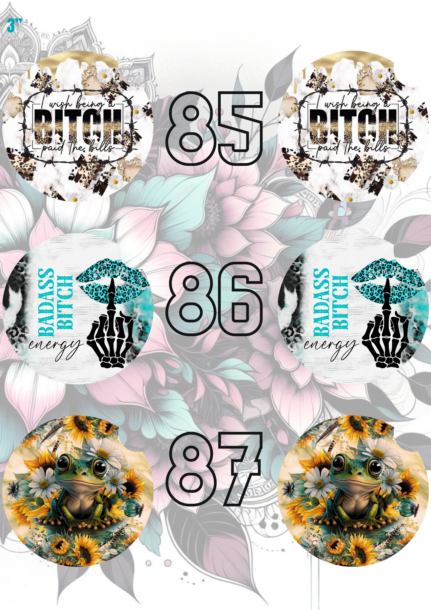 61-90 Car Coaster Sublimation Print