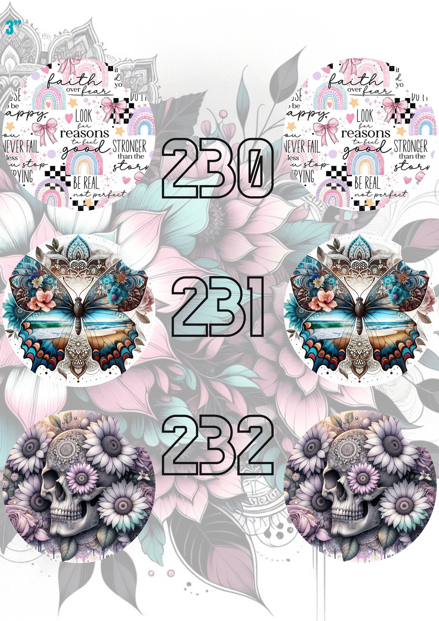 212 - 240 Car Coaster Sublimation Print