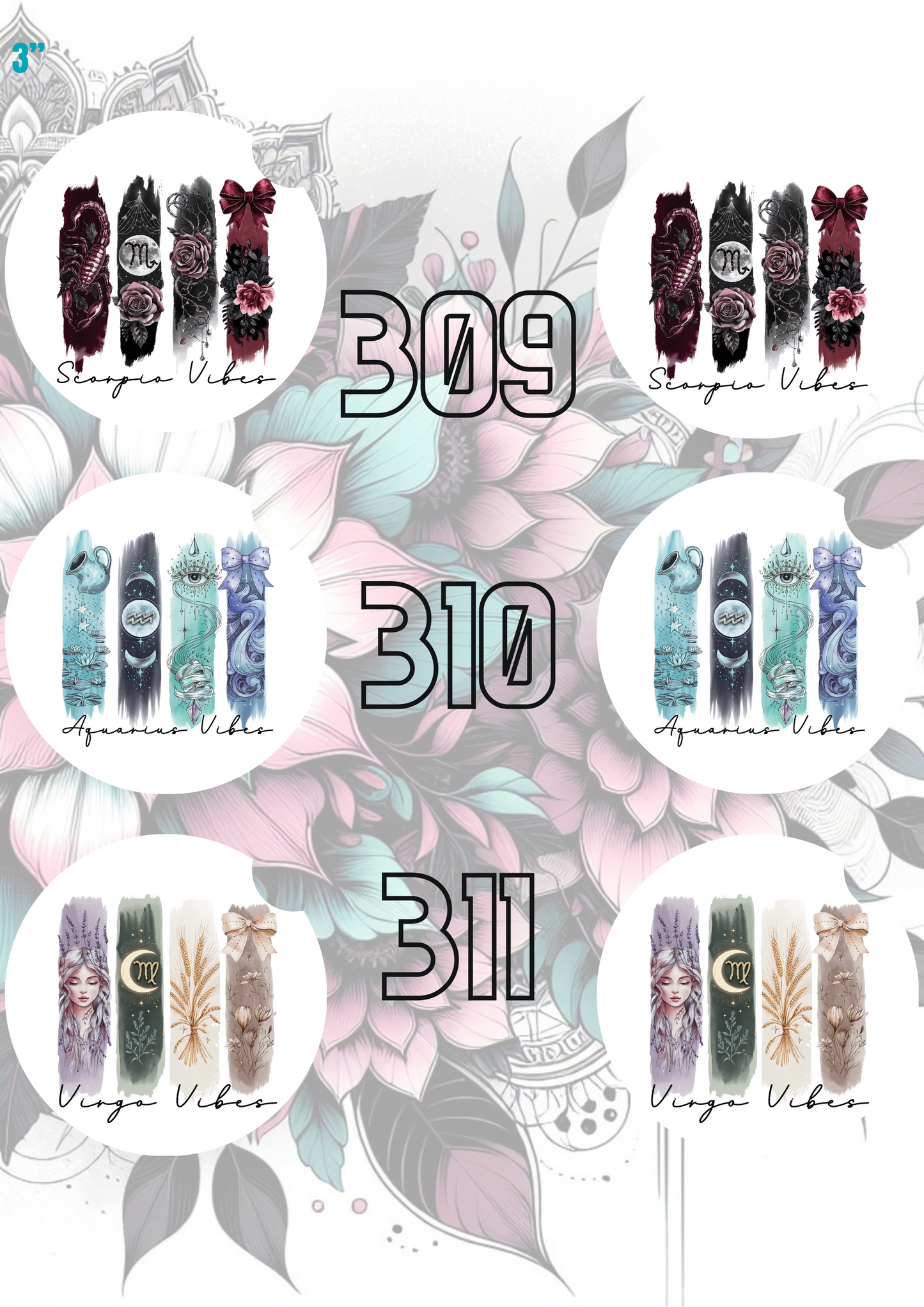 303 - 332 Car Coaster Sublimation Print