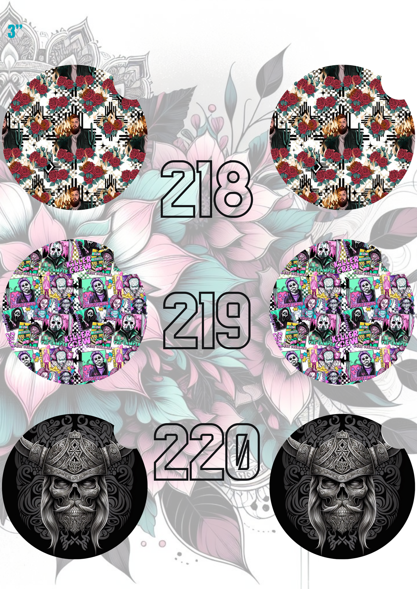 212 - 240 Car Coaster Sublimation Print