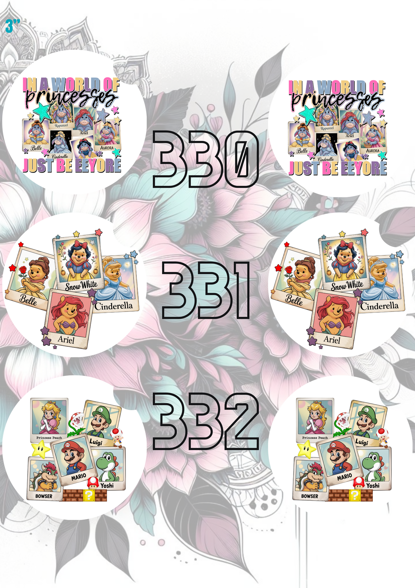 303 - 332 Car Coaster Sublimation Print