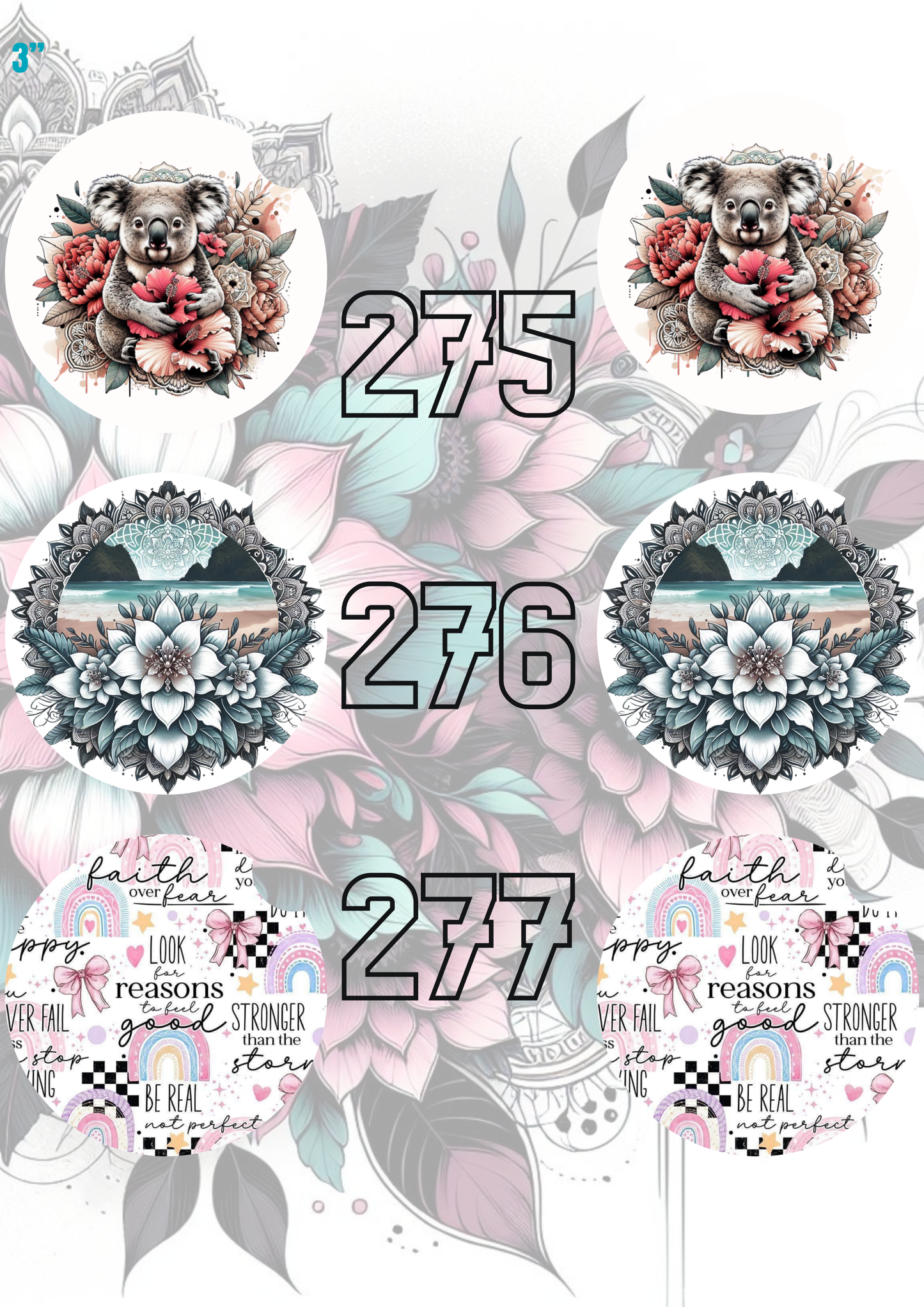 272 - 302 Car Coaster Sublimation Print