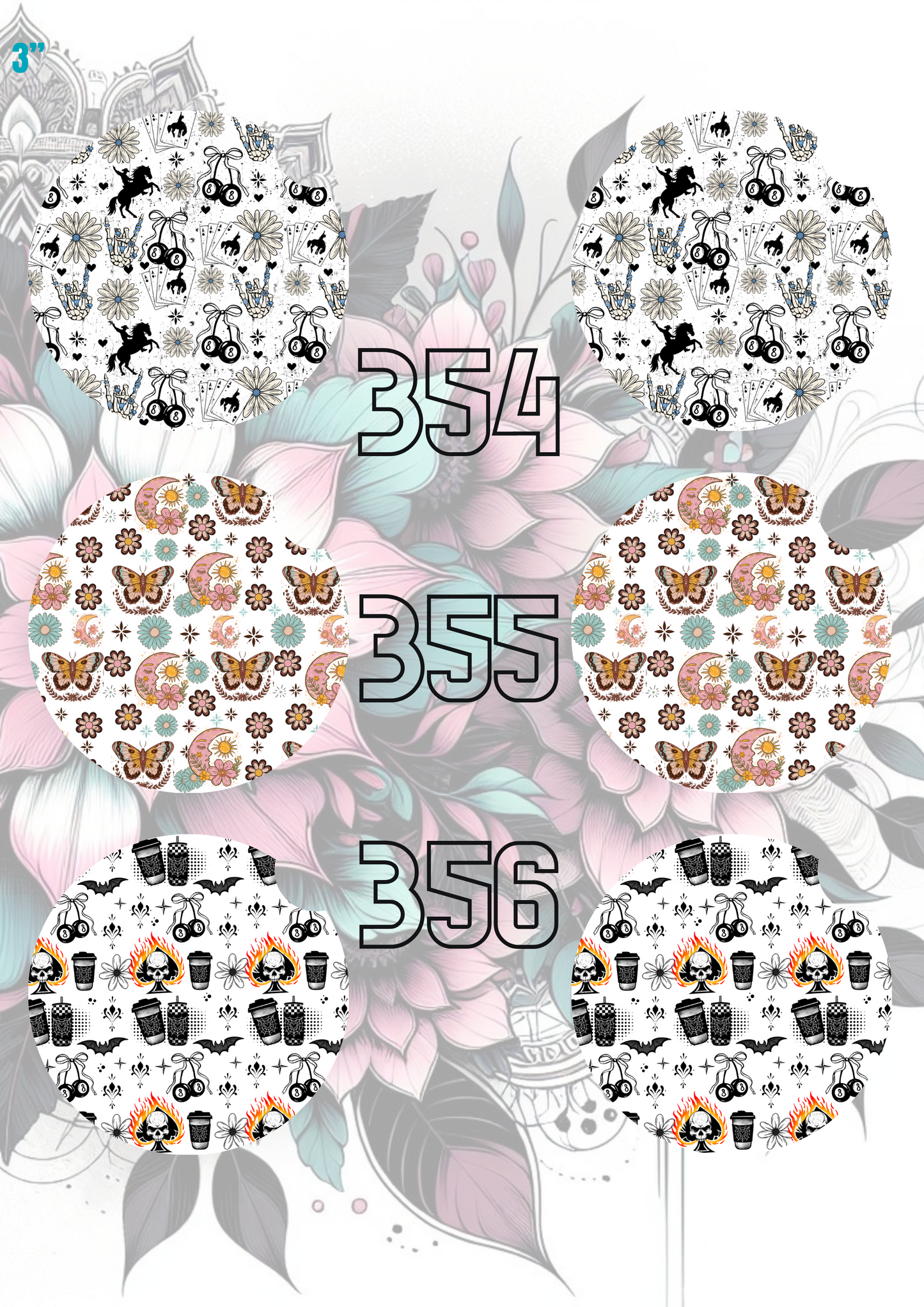 333 - 362 Car Coaster Sublimation Print