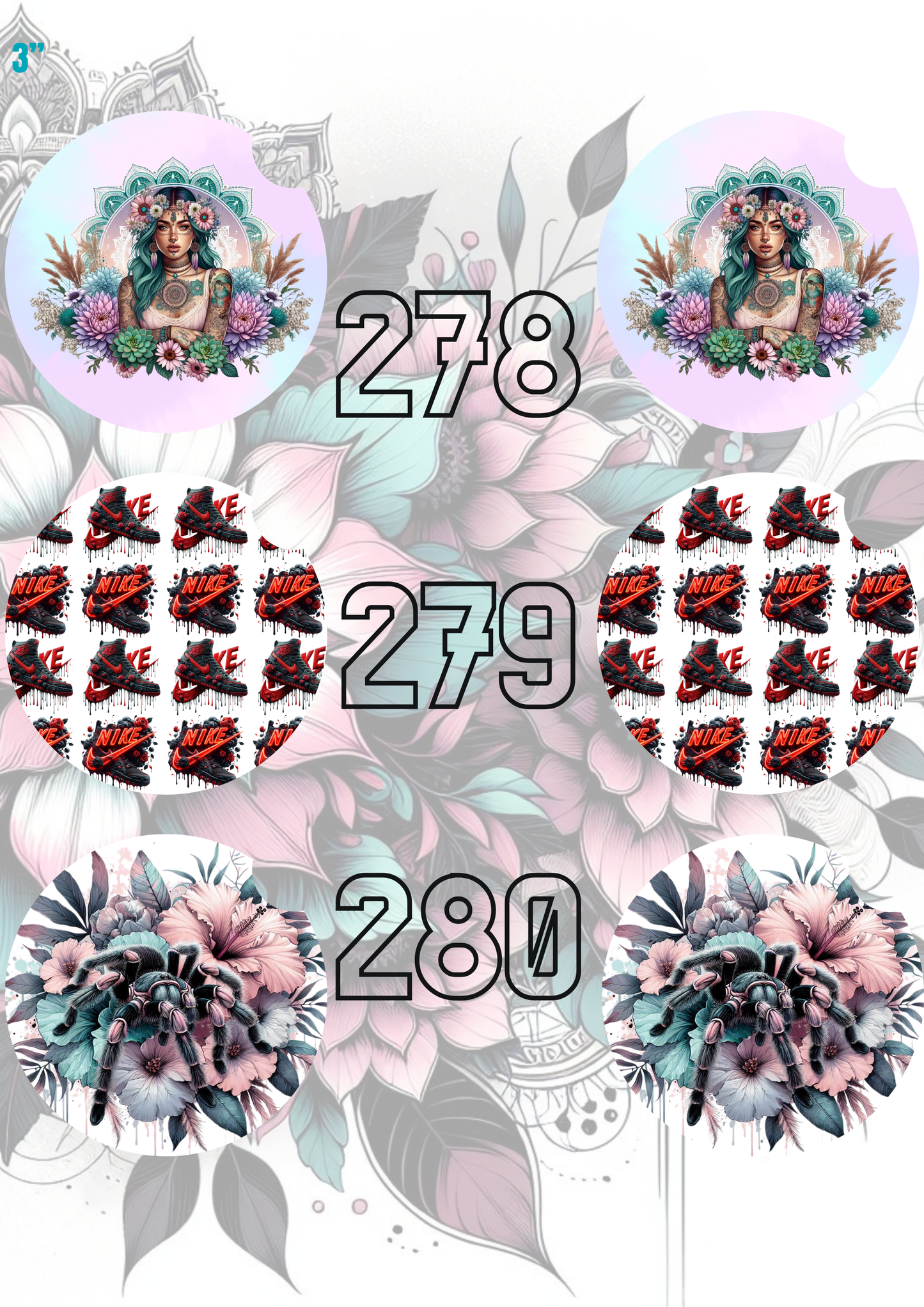 272 - 302 Car Coaster Sublimation Print