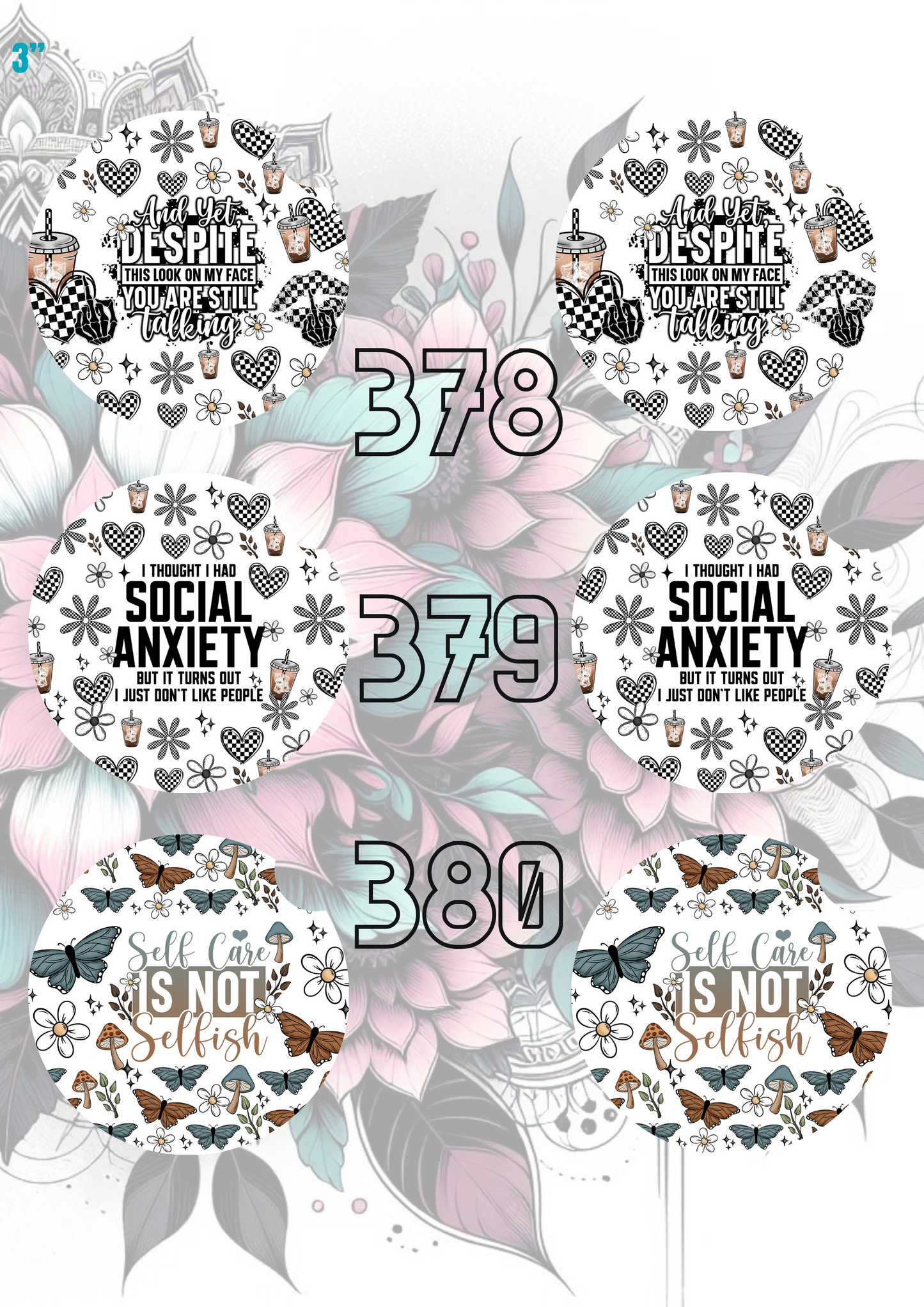 363 - 392 Car Coaster Sublimation Print