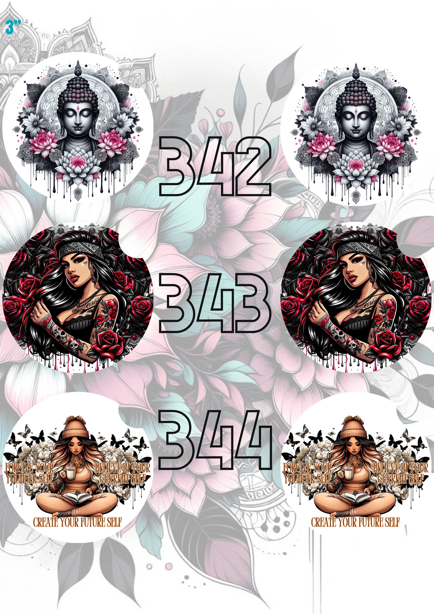 333 - 362 Car Coaster Sublimation Print