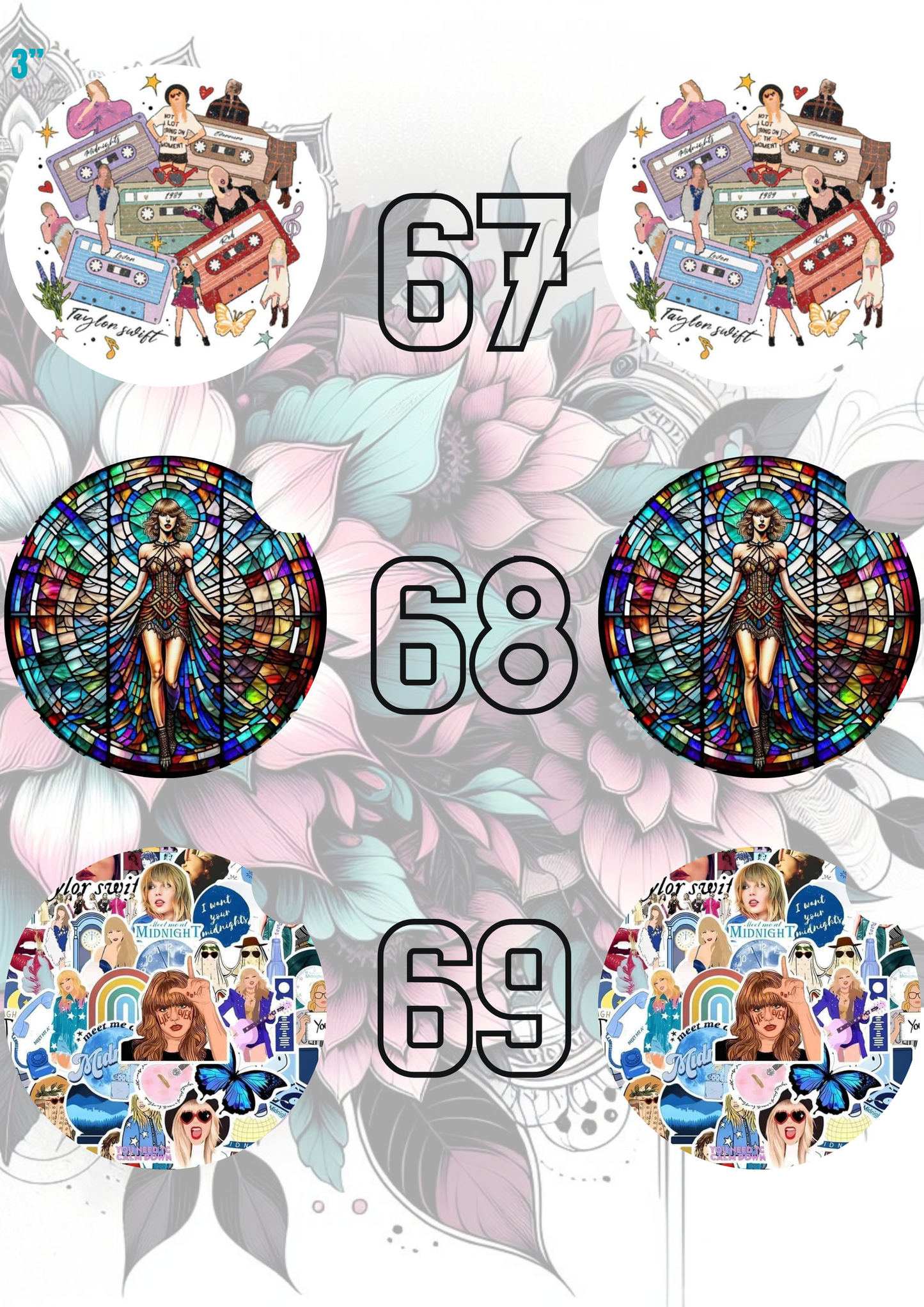 61-90 Car Coaster Sublimation Print