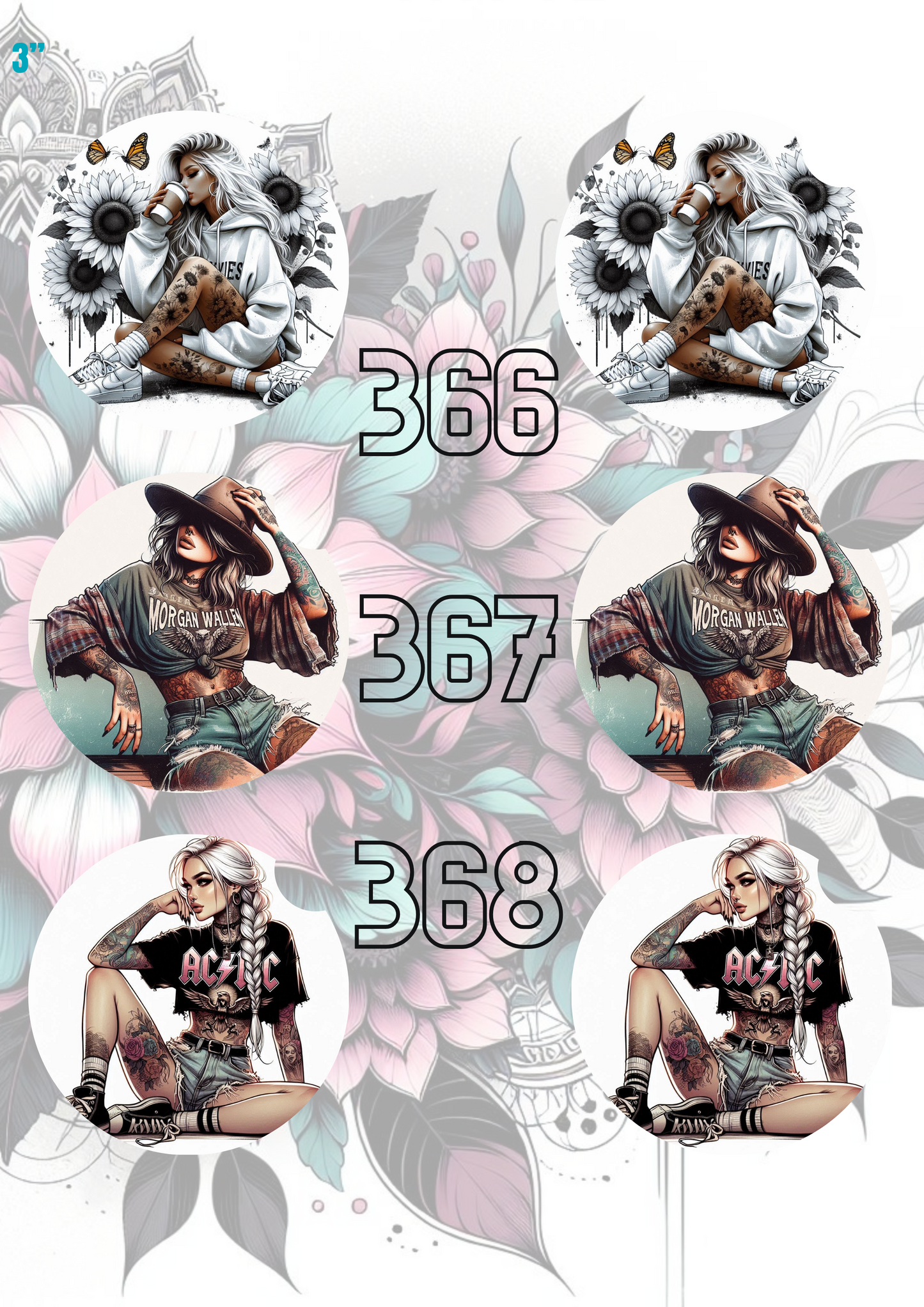 363 - 392 Car Coaster Sublimation Print