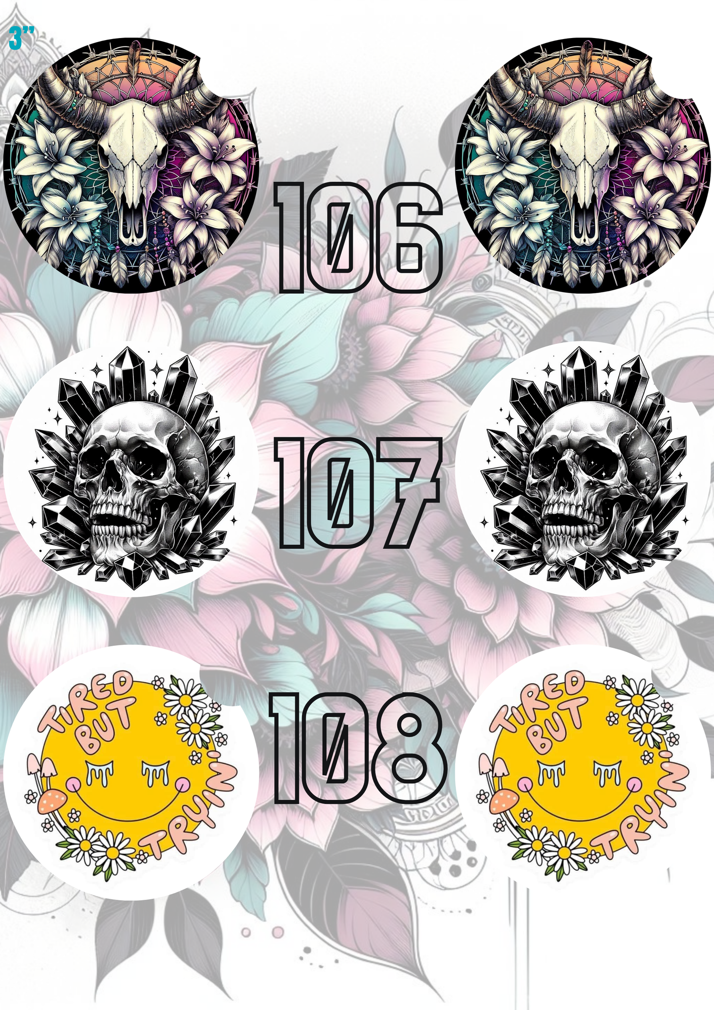 91 - 120 Car Coaster Sublimation Print