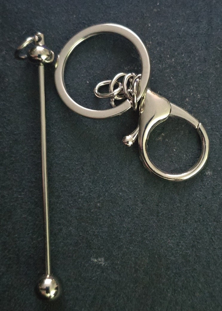 Beadable silver keyrings