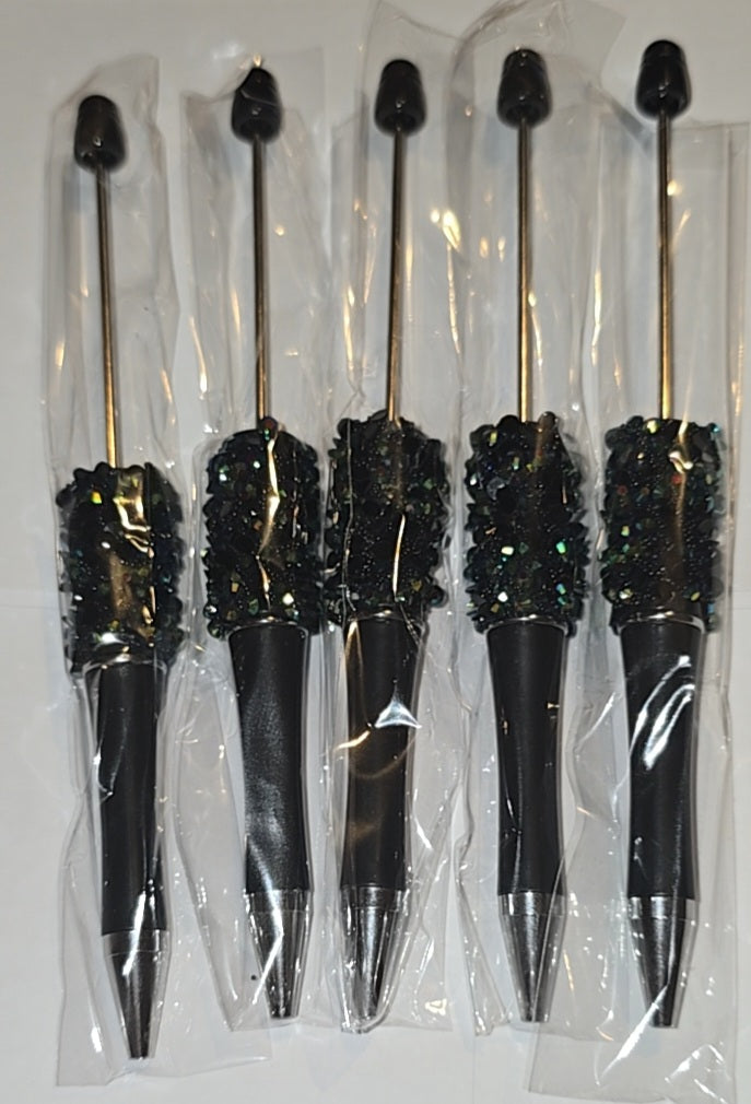 Green/black sequin bling pens