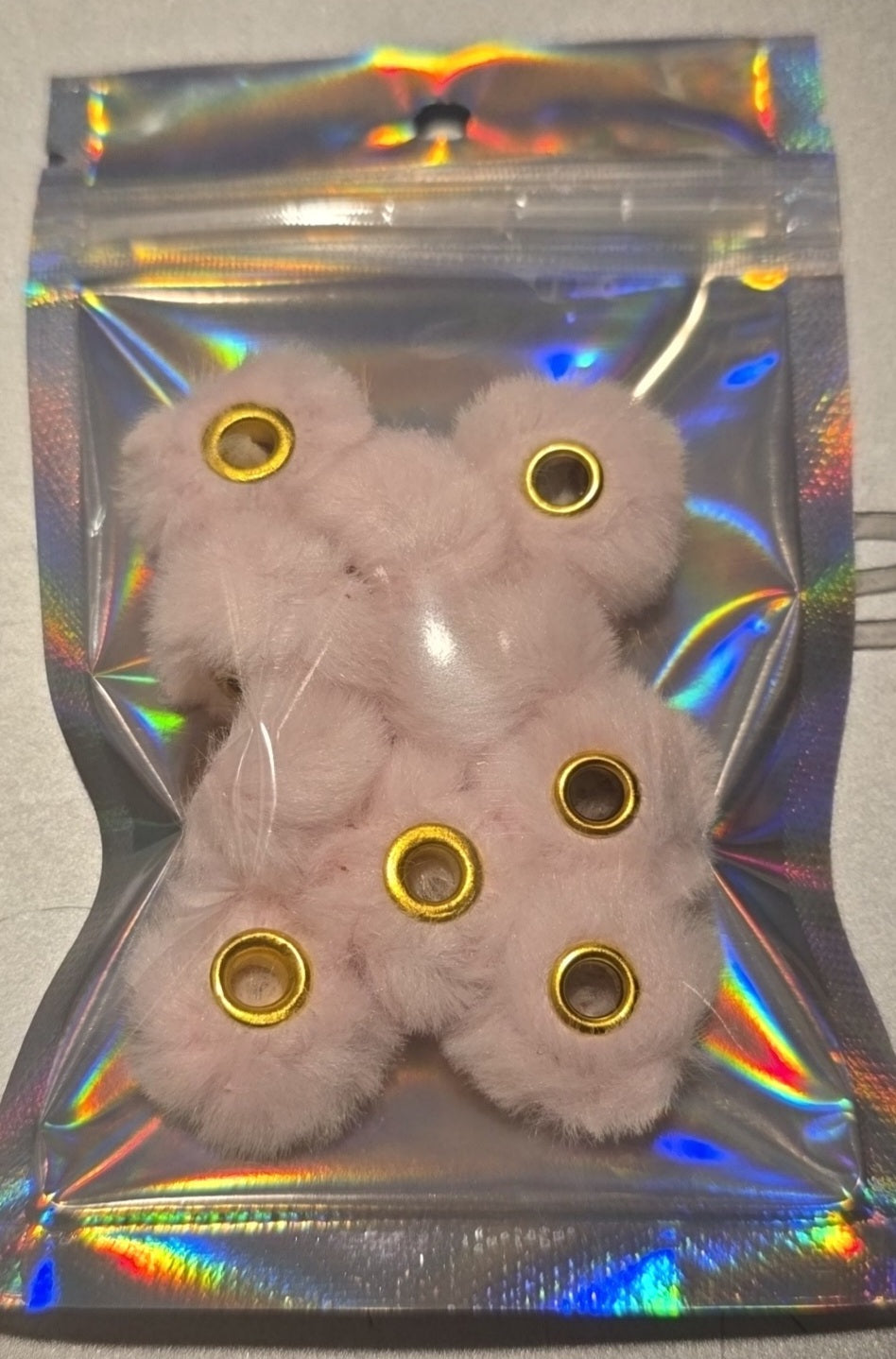 Fluffy beads 10pk pink