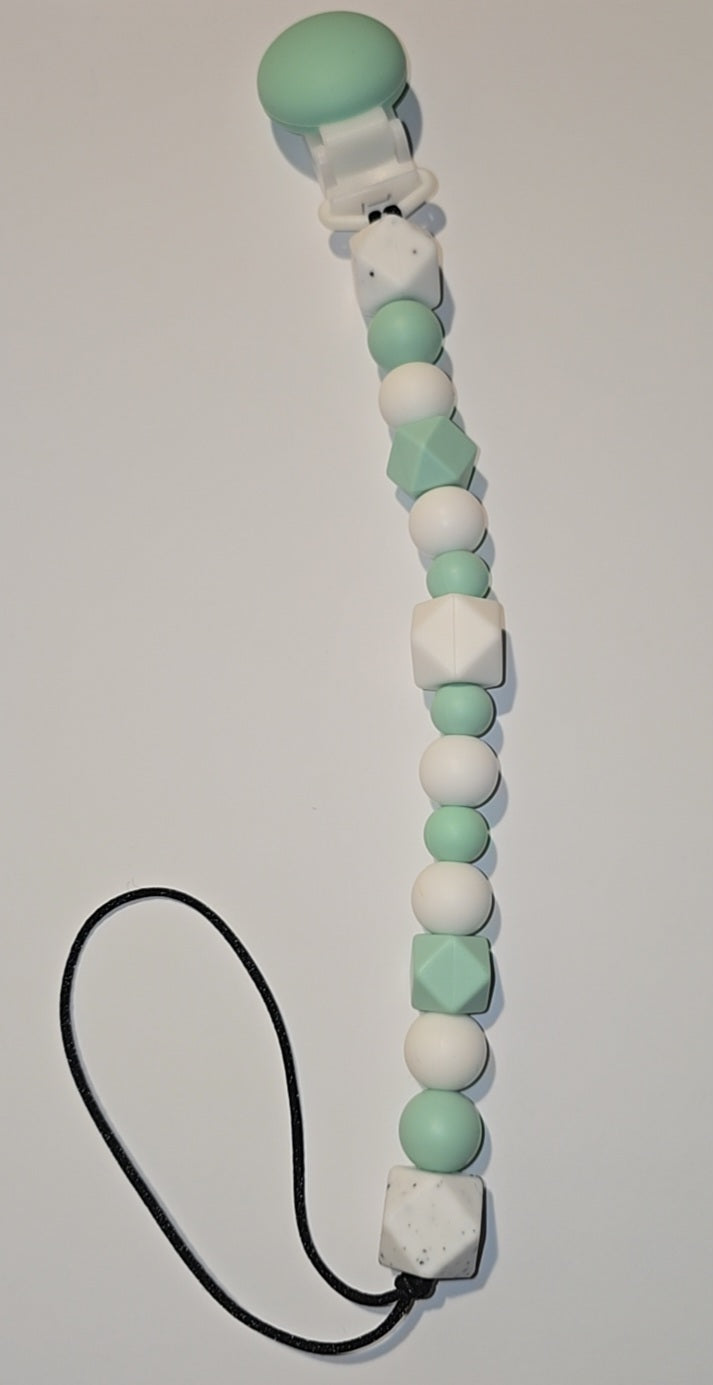 Teal n white dummy clip