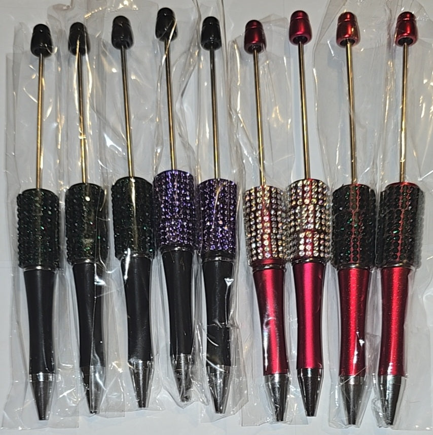 Green/black bling pens