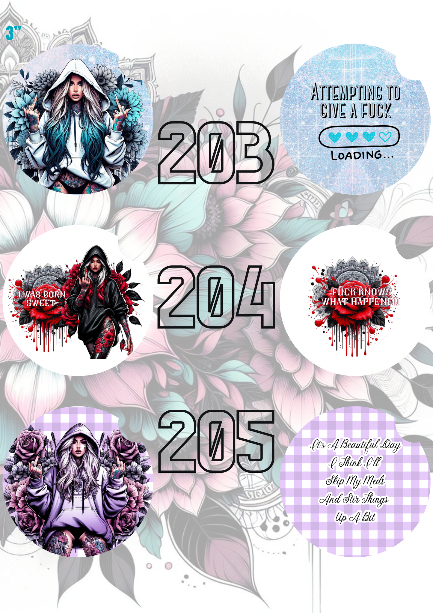 181 - 211 Car Coaster Sublimation Print