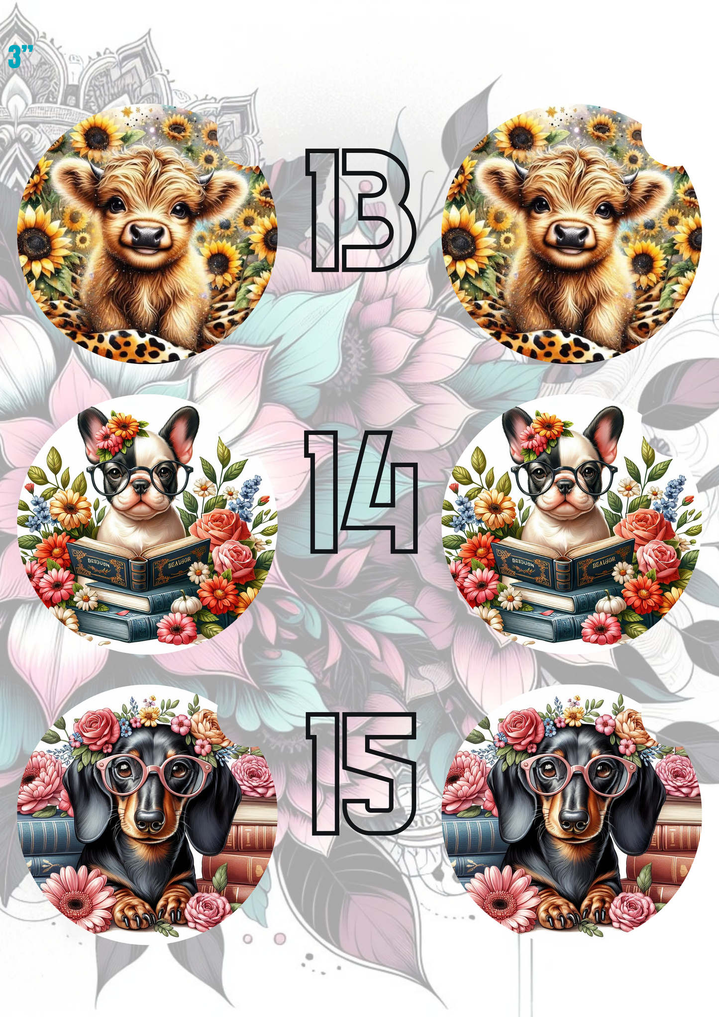 1 - 30 Car Coaster Sublimation Print