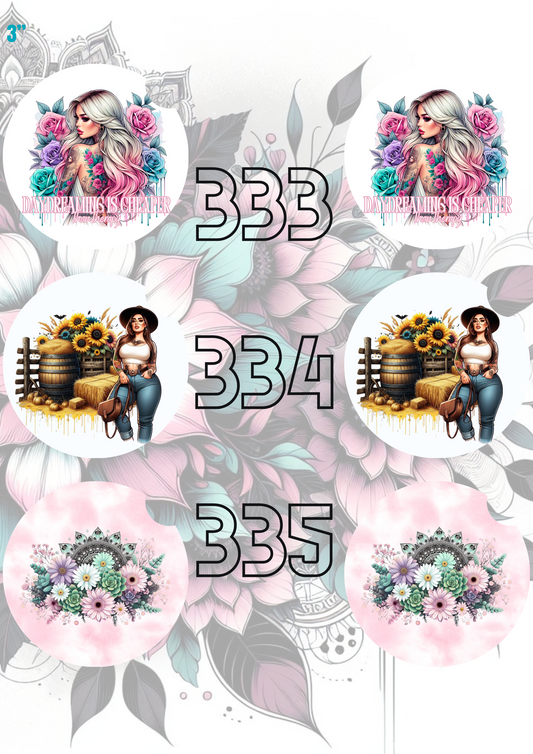 333 - 362 Car Coaster Sublimation Print
