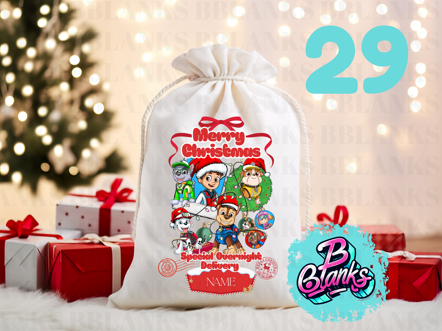 SUBLIMATION Santa Sack Prints