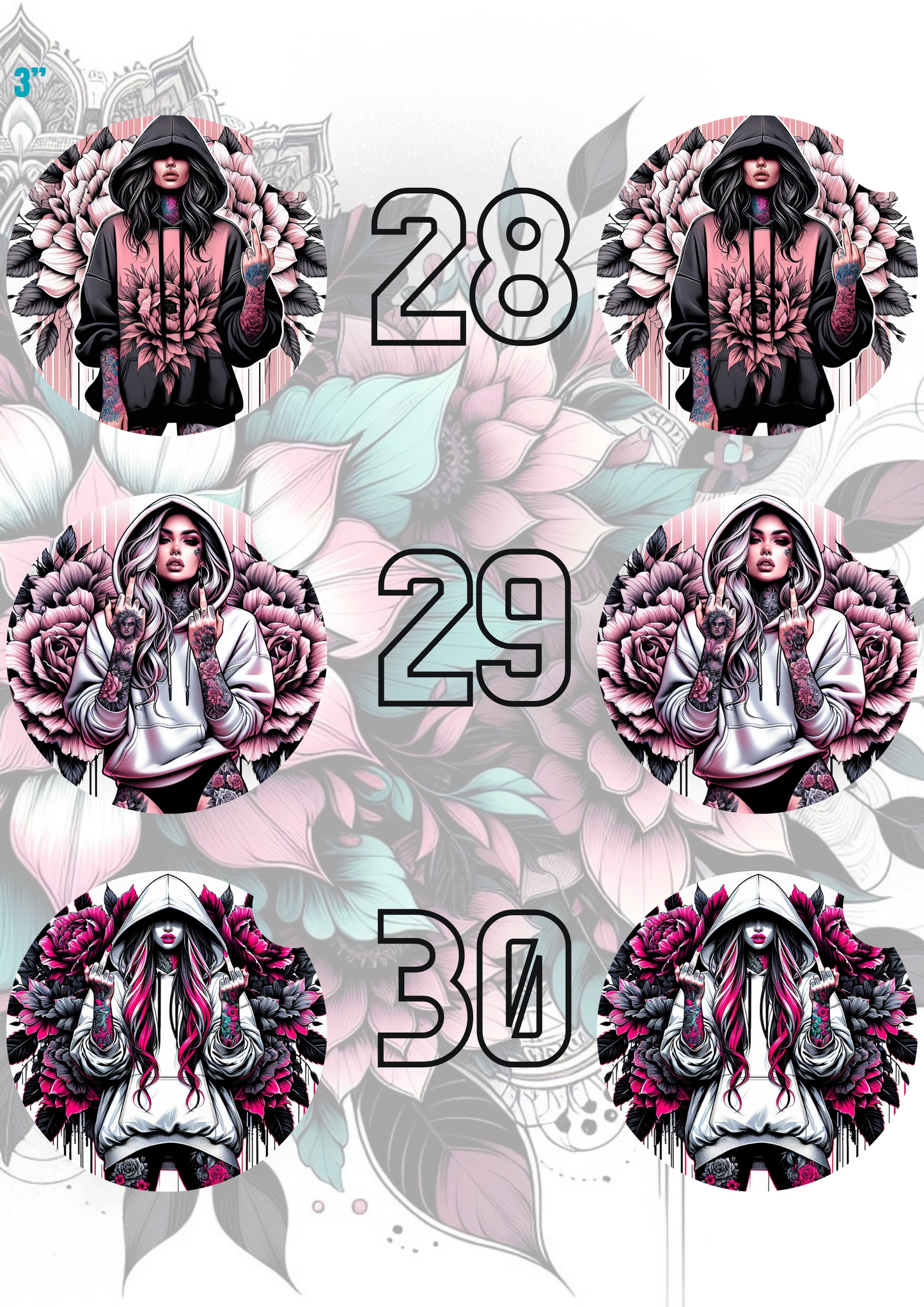 1 - 30 Car Coaster Sublimation Print