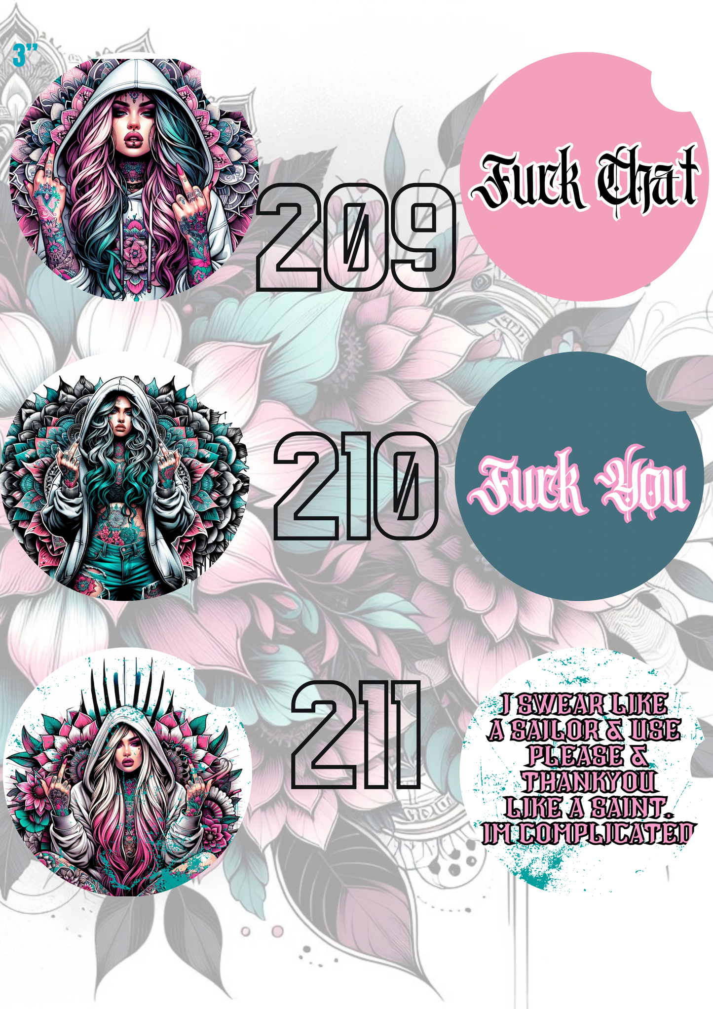 181 - 211 Car Coaster Sublimation Print