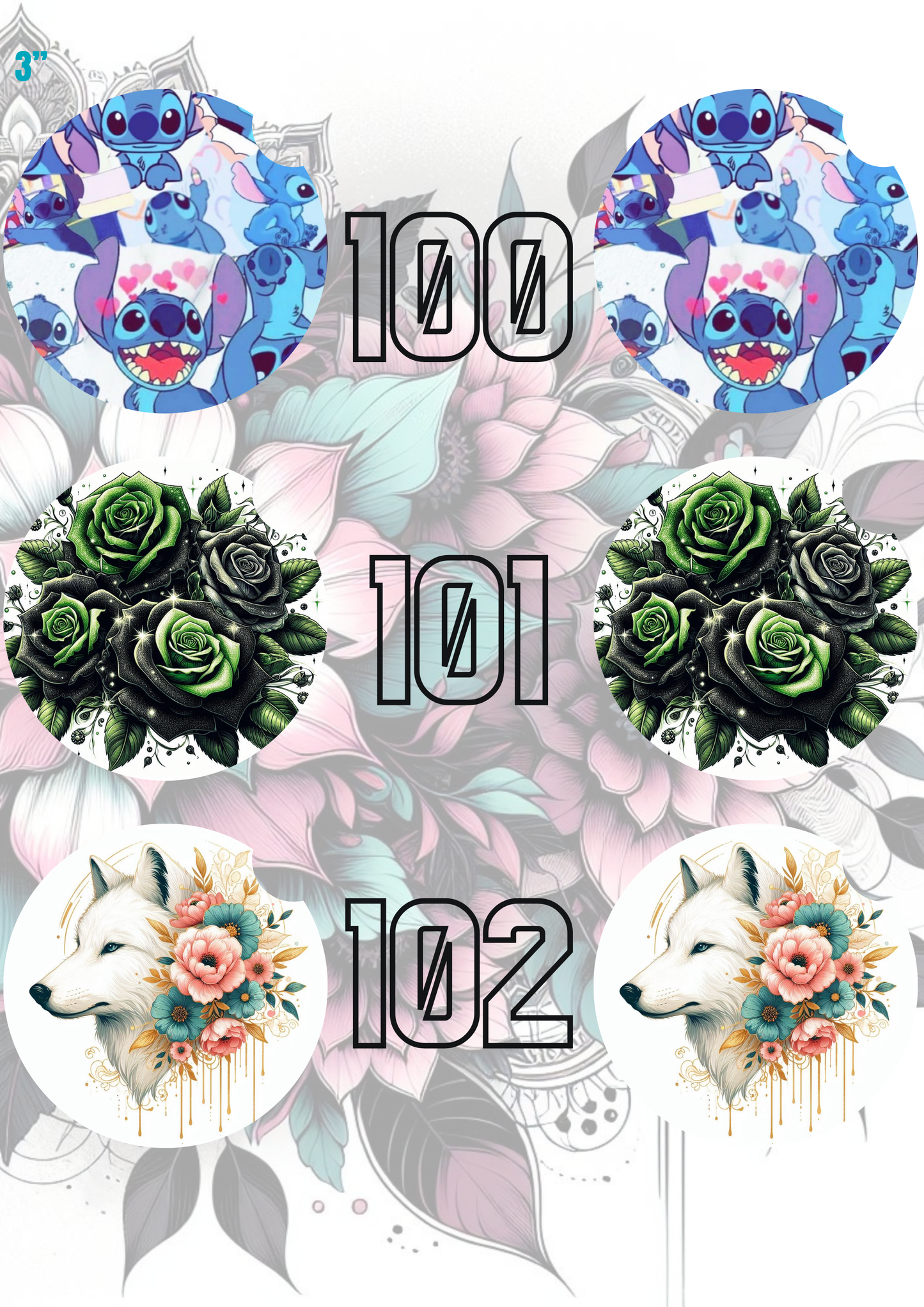 91 - 120 Car Coaster Sublimation Print
