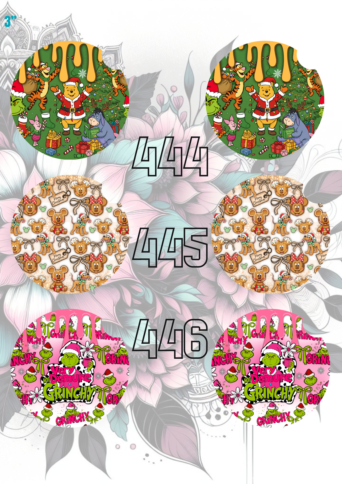 423 - 452 Car Coaster Sublimation Print