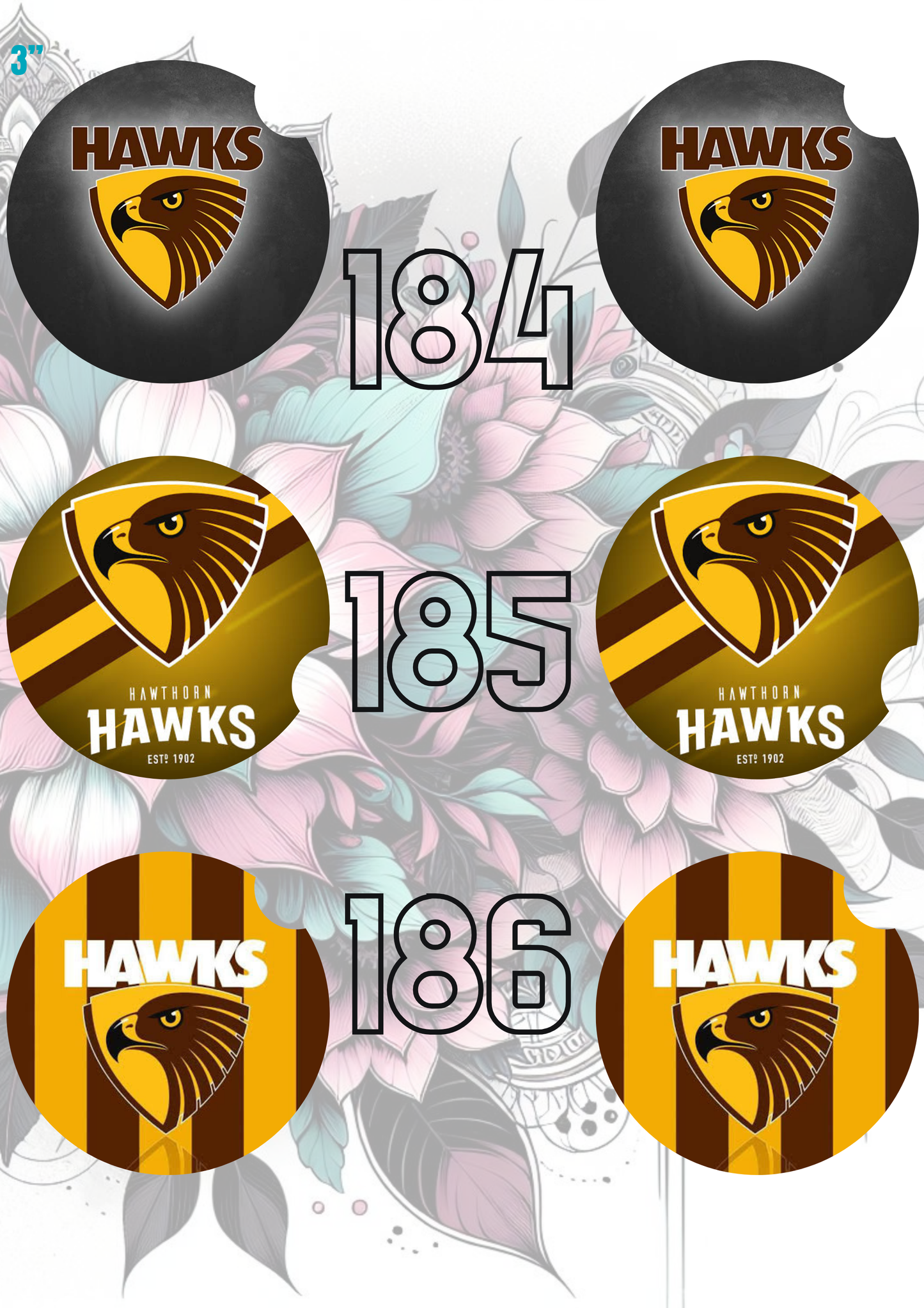 181 - 211 Car Coaster Sublimation Print