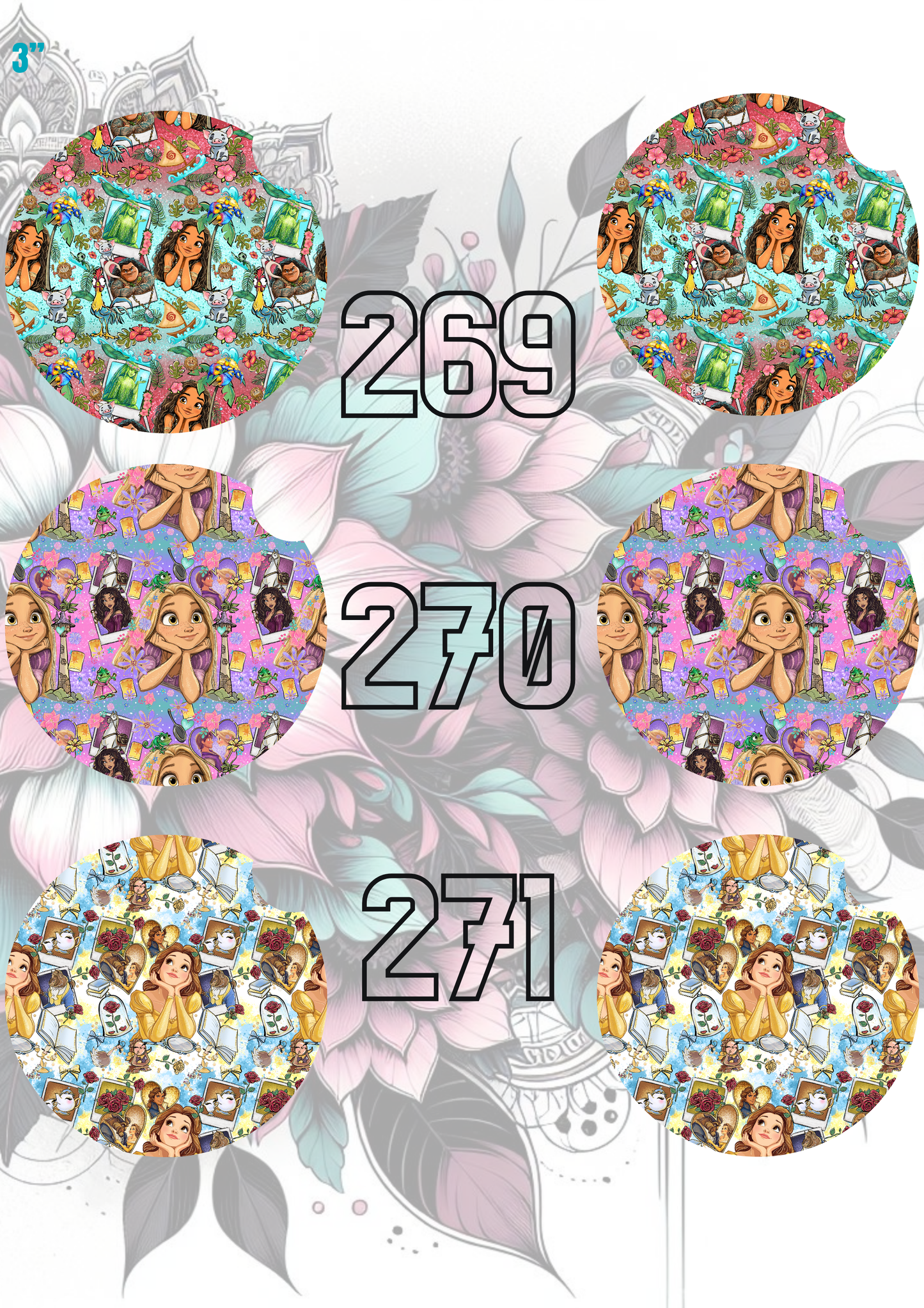 242 - 271 Car Coaster Sublimation Print