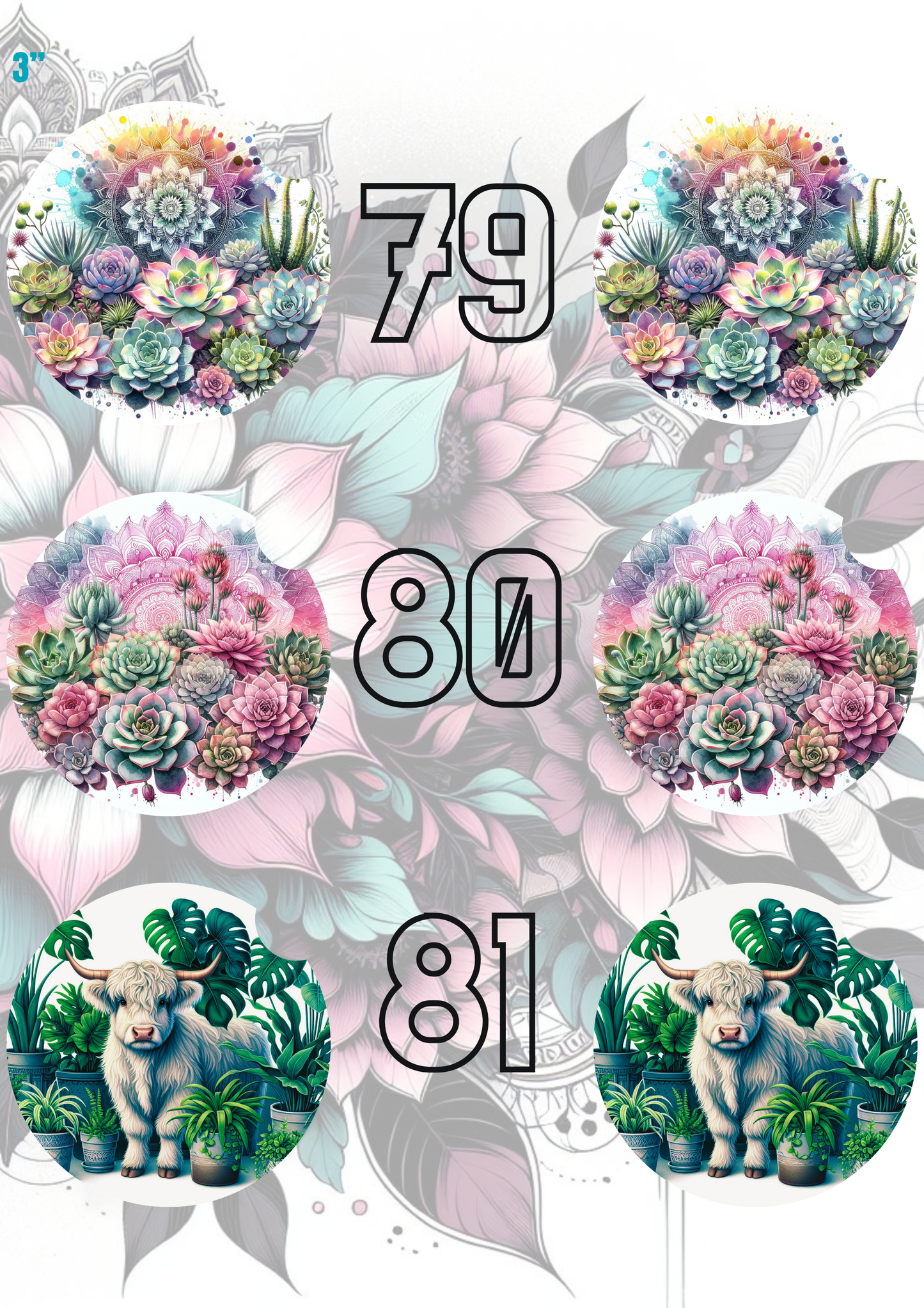 61-90 Car Coaster Sublimation Print
