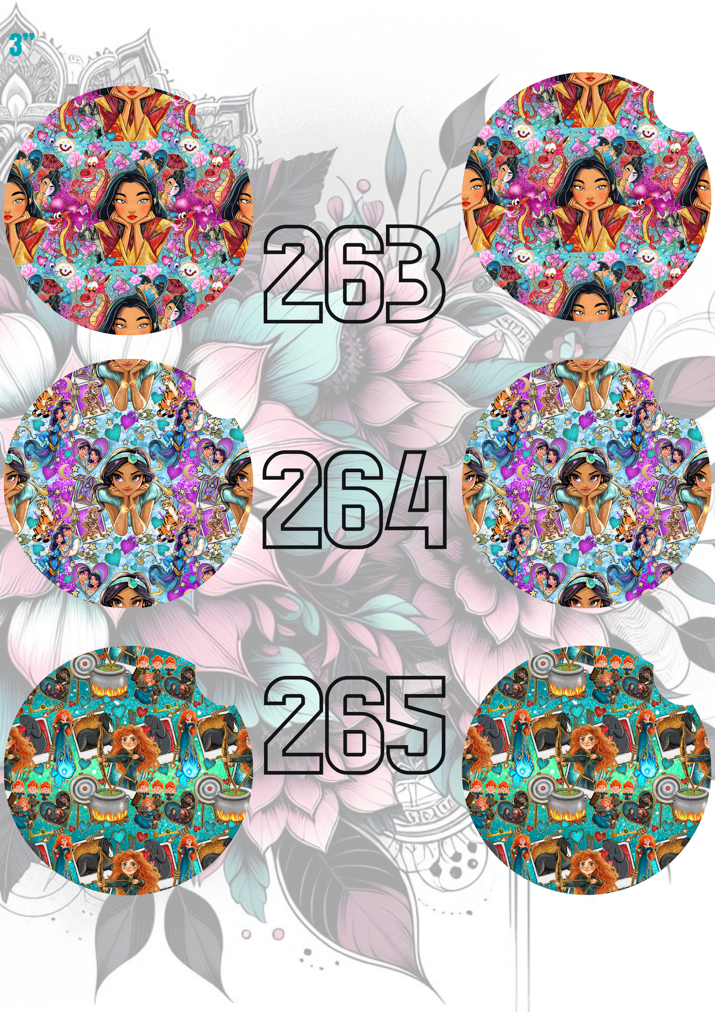 242 - 271 Car Coaster Sublimation Print