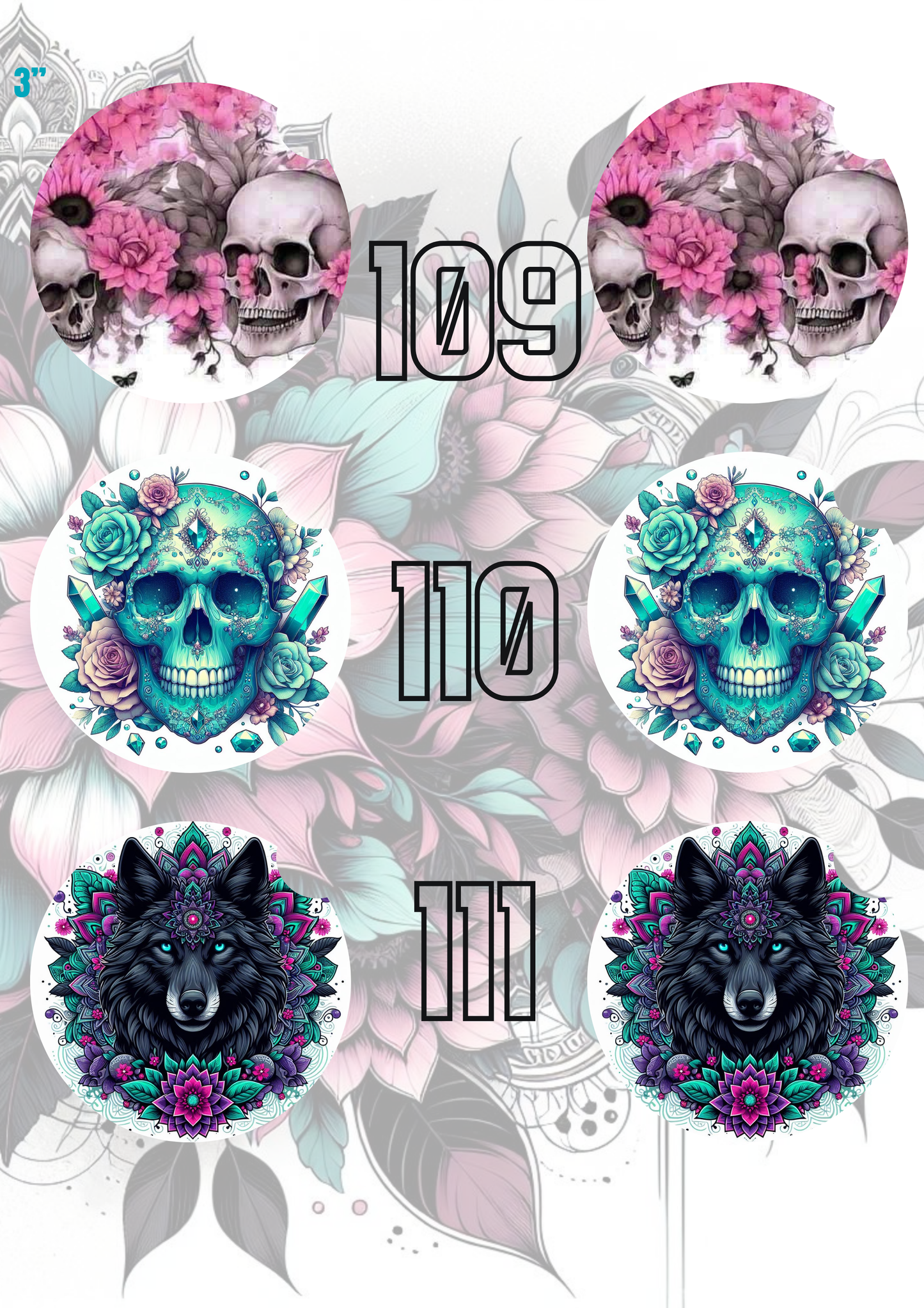 91 - 120 Car Coaster Sublimation Print