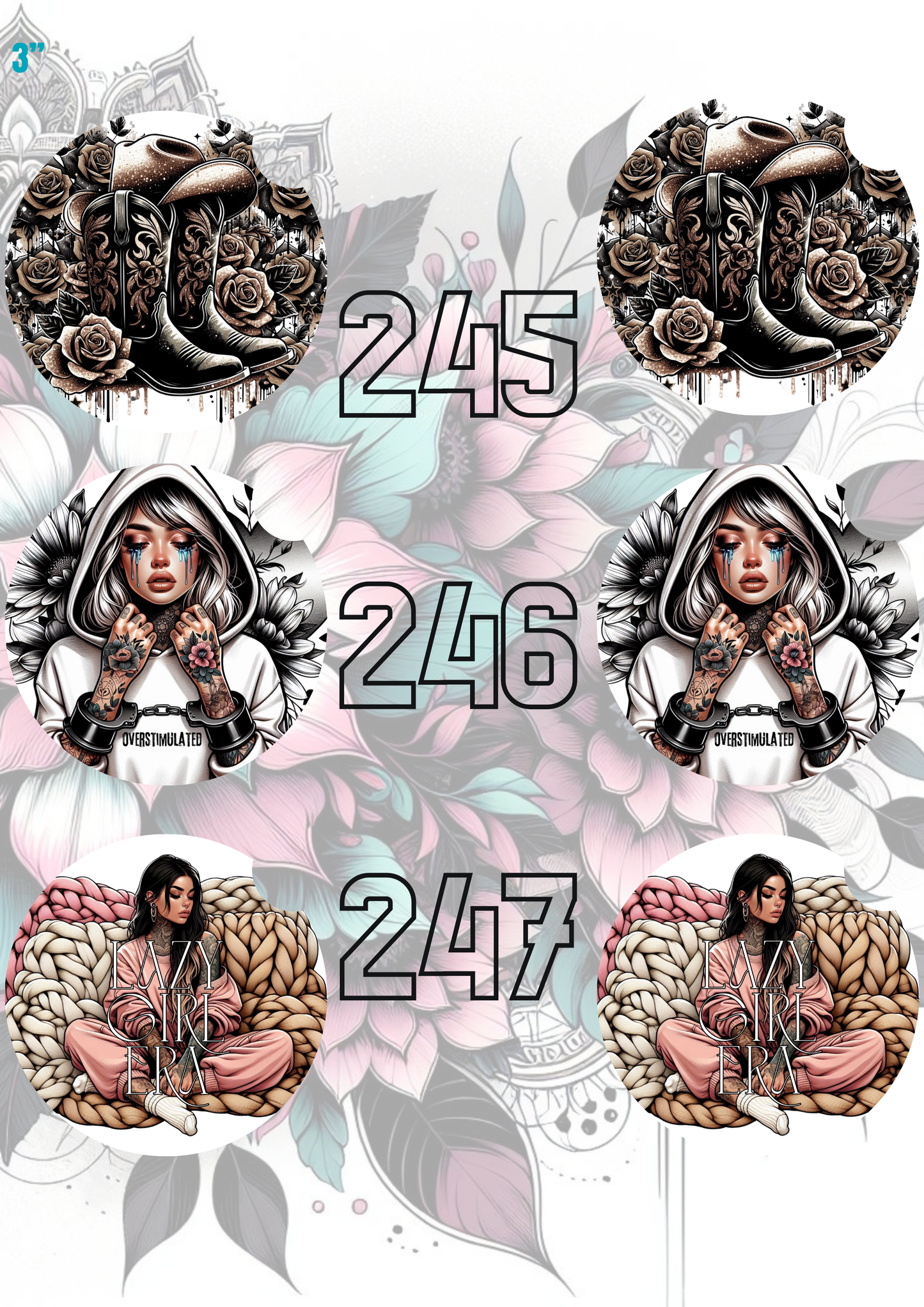 242 - 271 Car Coaster Sublimation Print