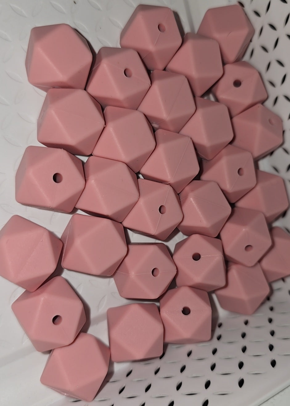 17mm hexagonal silicone beads