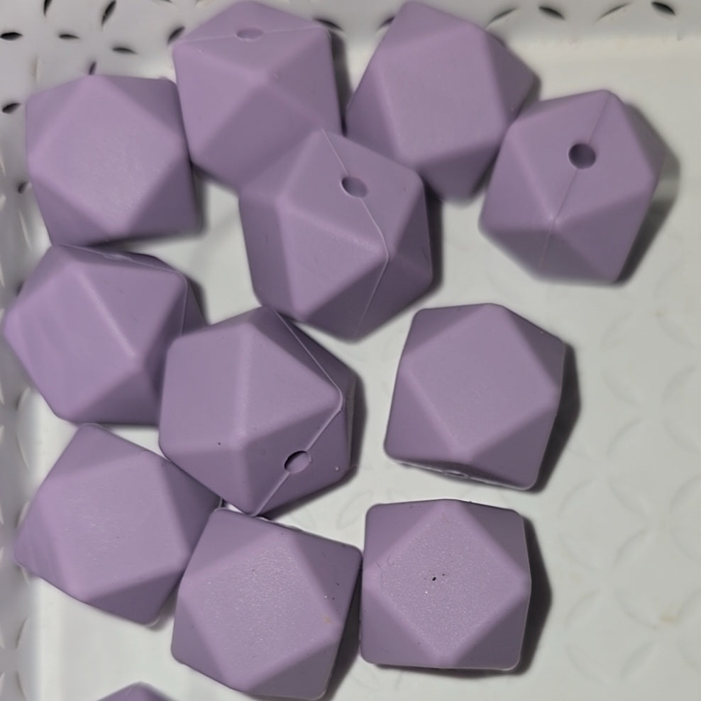 17mm hexagonal silicone beads