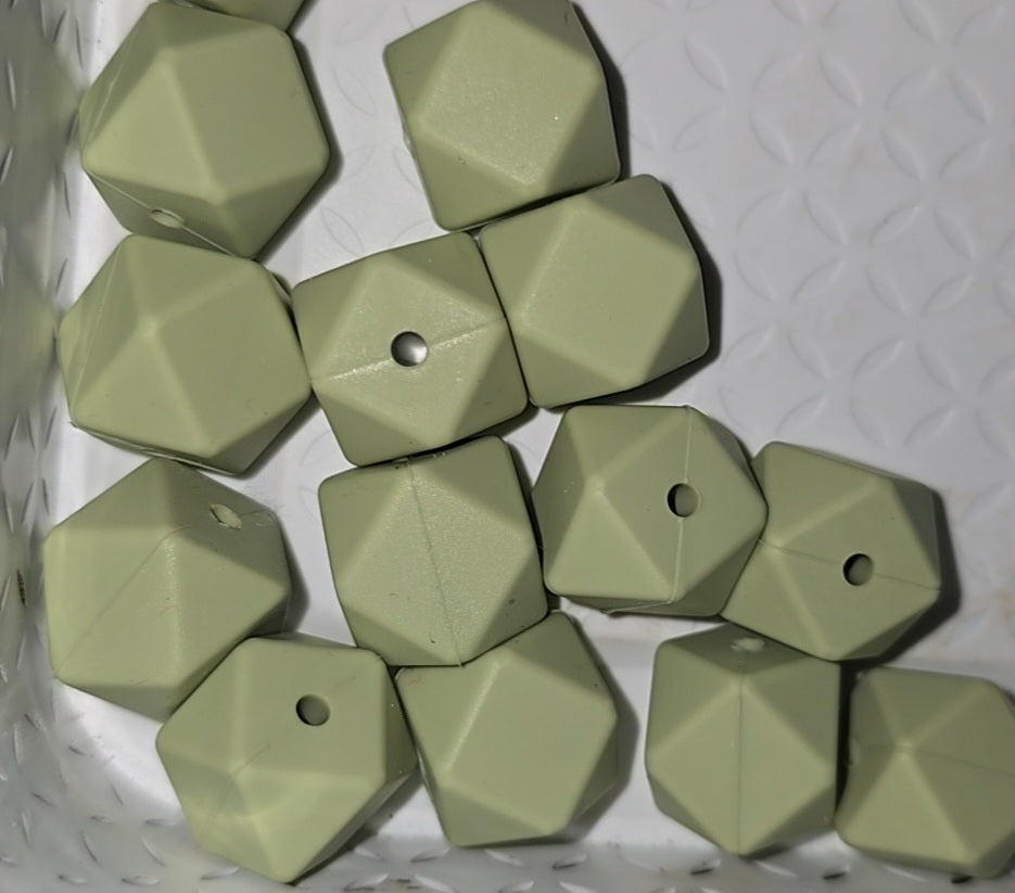 17mm hexagonal silicone beads