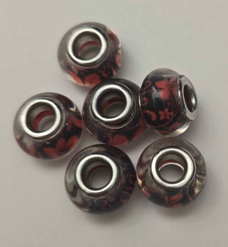 flower large whole beads 6pk