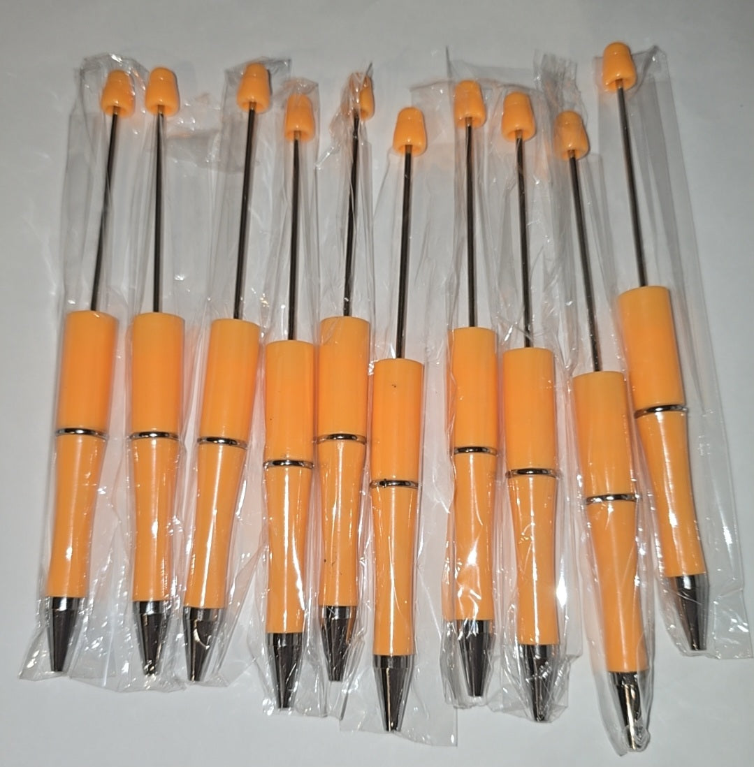 Orange beadable pens