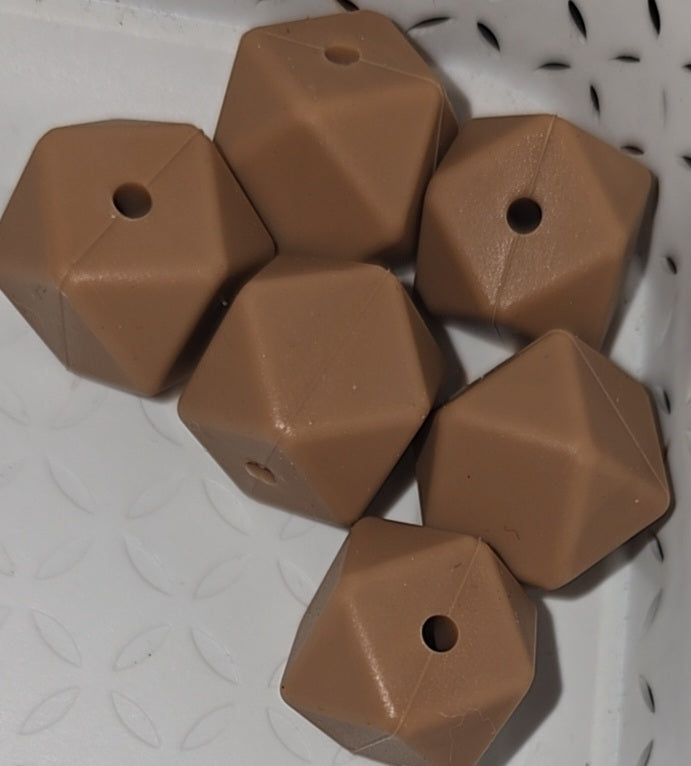 17mm hexagonal silicone beads