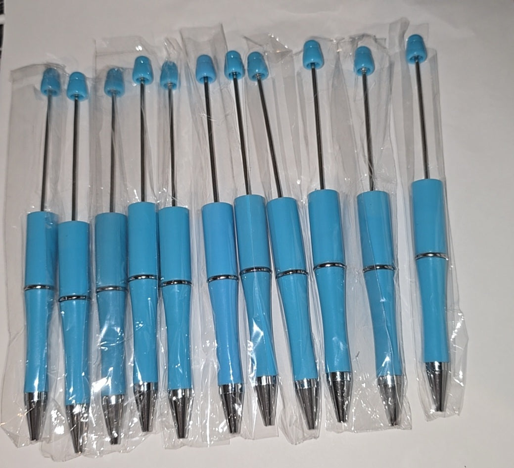 Light blue beadable pens