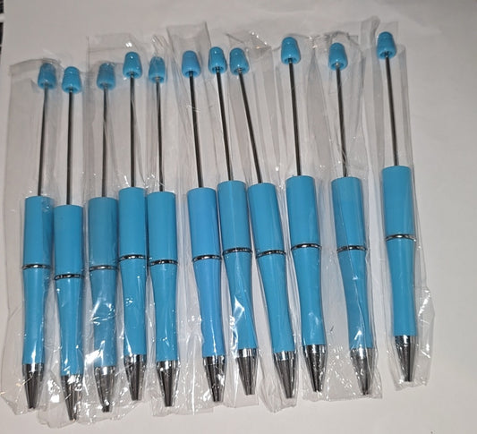 Light blue beadable pens