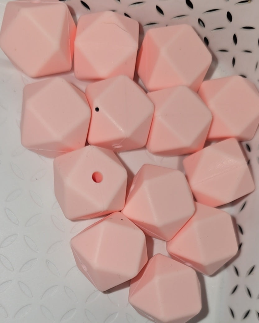 17mm hexagonal silicone beads