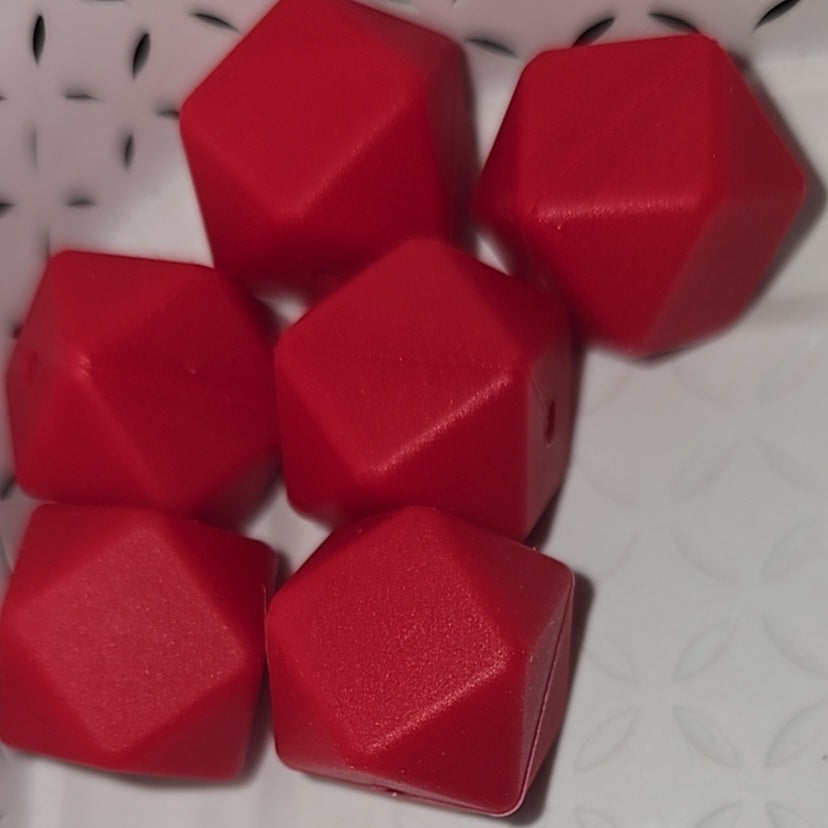 17mm hexagonal silicone beads